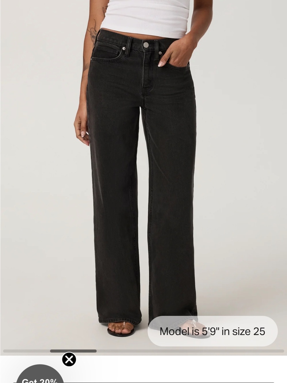 Vuori Wide-Leg High-Rise Jeans - Black